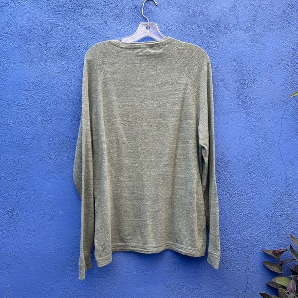 dressman linen blend raglan knit long sleeve pop over top - Picture 5 of 5